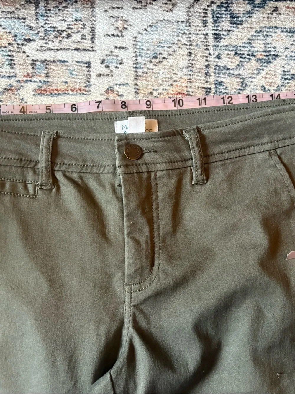 Market & Spruce olive green skinny leg pants, Women’s 4